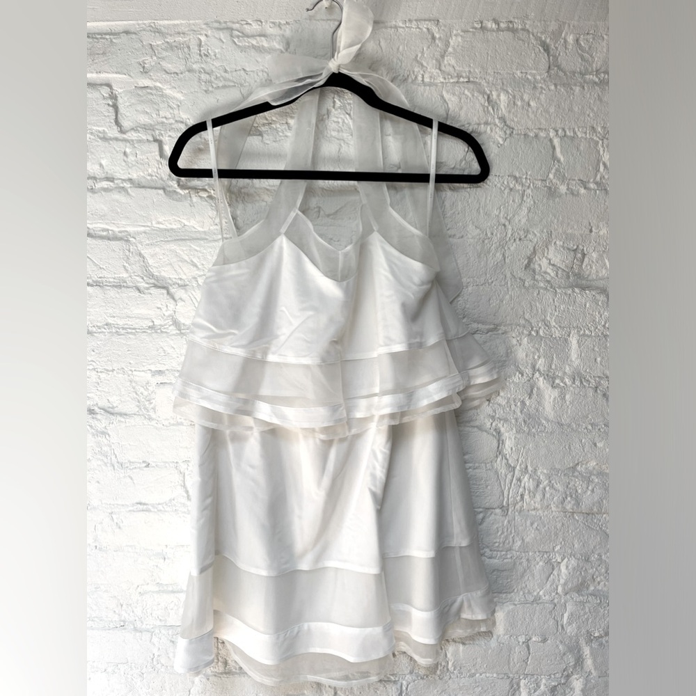 White halter tiered dress small